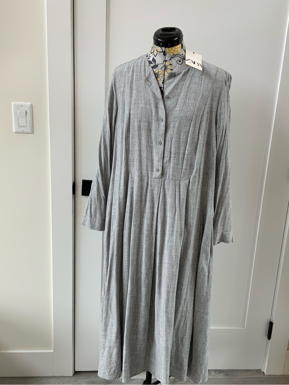 Zara Light Gray Pleated Dress